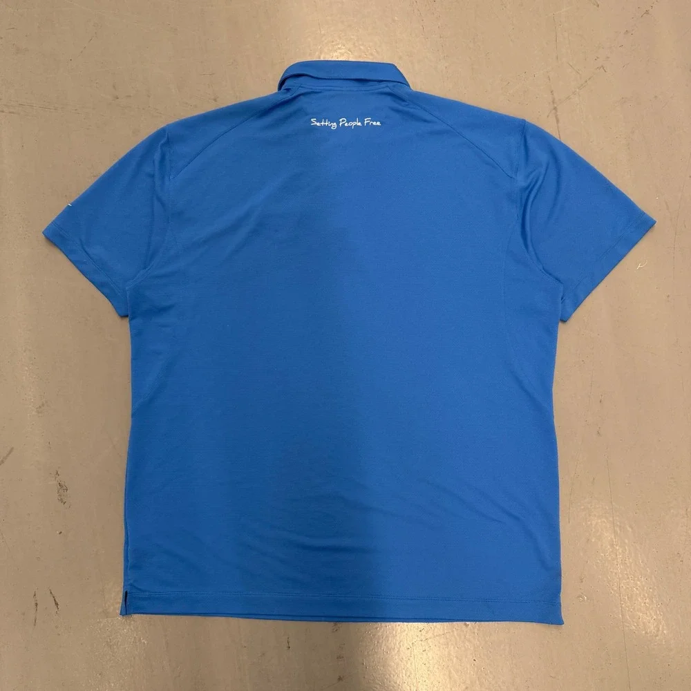 Nike Golf Dri-FIT Polo Shirt Royal Blue Logo Performance‎ Tour Men's XXL